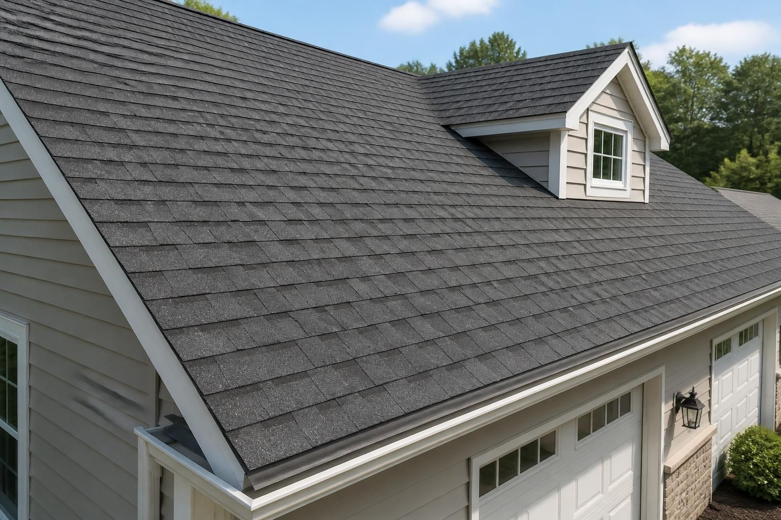 Clean residential roofline showing a professional roof inspection